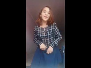 cute student takes off her skirt